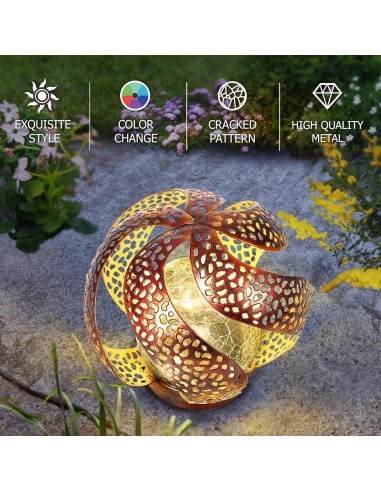 Luces Solares Huaxu LED Decorativas para Jardín Plata