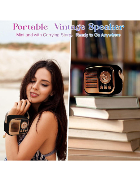 Altavoz Bluetooth Retro Aresrora Mini 3W Negro