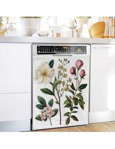 Cubierta Magnética para Lavavajillas WATMEBIS 58x66 cm Flores Vintage 2