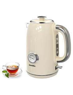 Hervidor Eléctrico KitchMix 1.7L 1500W Acero Inoxidable Beige