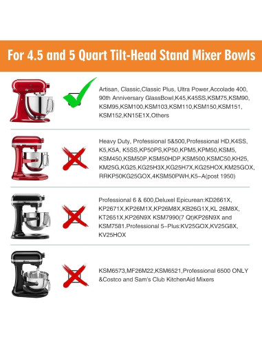 Batidor de Borde Flexible Oudizz para KitchenAid 4.5-5 Qt