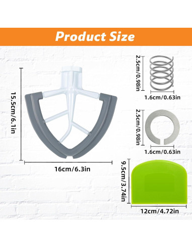 Batidor de Borde Flexible Oudizz para KitchenAid 4.5-5 Qt