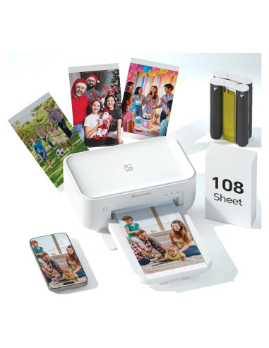 Impresora de Fotos HPRT CP4100 Blanca + 108 Hojas 10x15 cm