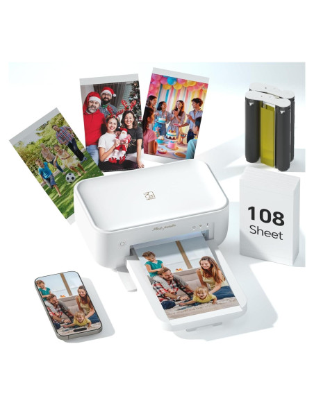 Impresora de Fotos HPRT CP4100 Blanca + 108 Hojas 10x15 cm