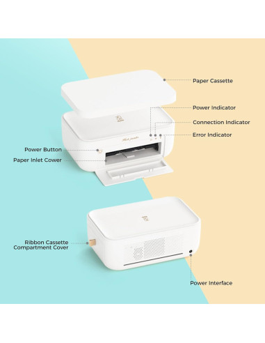 Impresora de Fotos HPRT CP4100 Blanca + 108 Hojas 10x15 cm