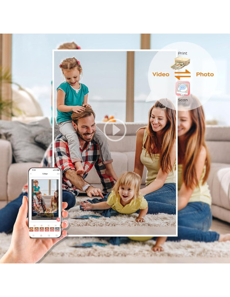 Impresora de Fotos HPRT CP4100 Blanca + 108 Hojas 10x15 cm