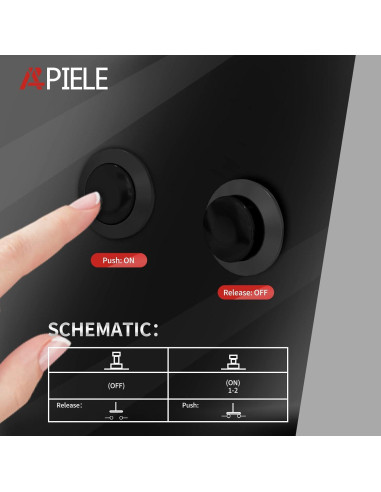 Interruptor de Botón Momentáneo APIELE R13-507 16mm 6 Pcs Negro