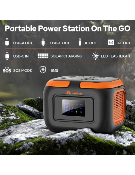 Estación de Energía Solar Portátil ZeroKor 120W con Panel 30W