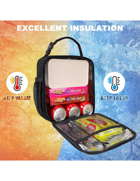 Bolsa de Almuerzo Térmica esouler Negra 7.5L Reutilizable