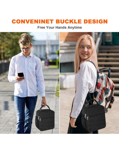 Bolsa de Almuerzo Térmica esouler Negra 7.5L Reutilizable