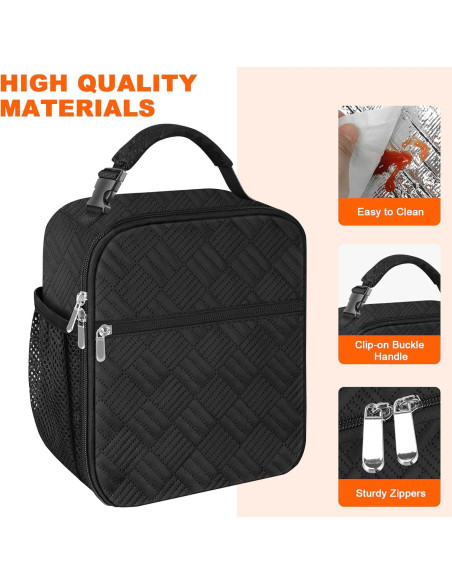 Bolsa de Almuerzo Térmica esouler Negra 7.5L Reutilizable