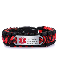 Pulsera de Alerta Médica MAXZOOL Acero Inoxidable 6-9 Pulgadas