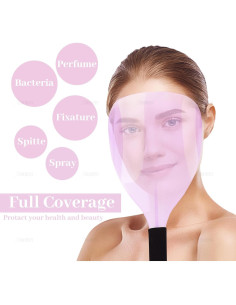 Escudo Facial AUEAR para Barbería 2 Paquetes Rosa y Azul 2