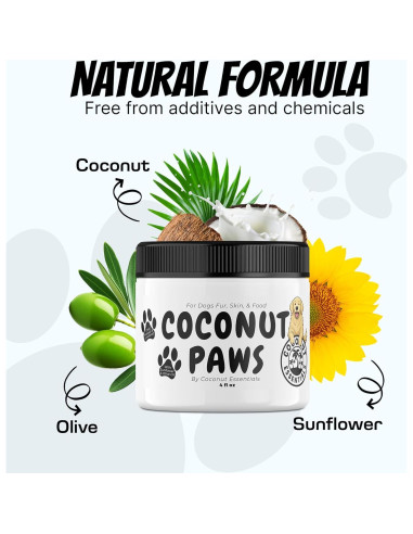 Bálsamo para Perros Coconut Essentials 4oz - Piel Seca y Picazón