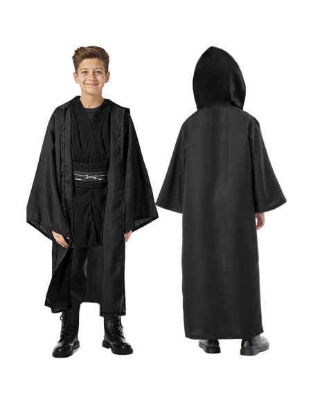 Disfraz de Jedi para Niños Capa Túnica Negra Completo