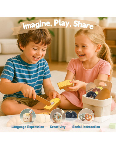 Juego de Cocina de Madera 18 Piezas con Bolsa - KABI-0190