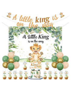 Decoración Baby Shower León Kreat4Joy - Banner, Topper, Globos