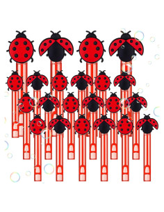 24 Varitas de Burbujas de Mariquita para Fiesta - Seenelling