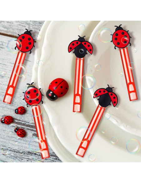 24 Varitas de Burbujas de Mariquita para Fiesta - Seenelling