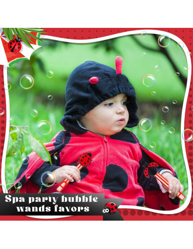 24 Varitas de Burbujas de Mariquita para Fiesta - Seenelling