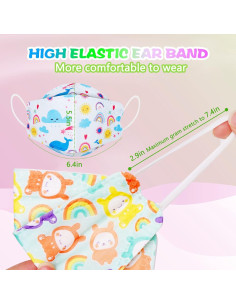 60 Mascarillas Desechables KF94 para Niños - 4 Capas Transpirables 2