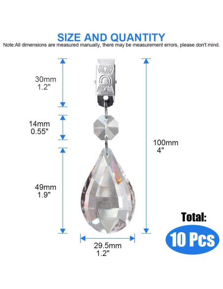 Juego de Pesas para Manteles Glarks, 10 Piezas de Cristal Lira