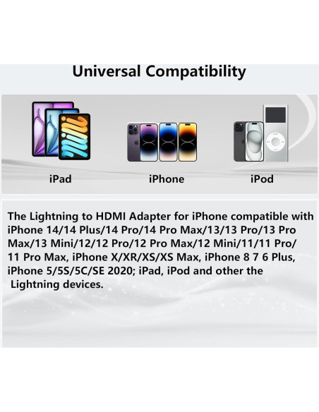 Adaptador Lightning a HDMI 1080P MFi esbeecables para iPhone/iPad