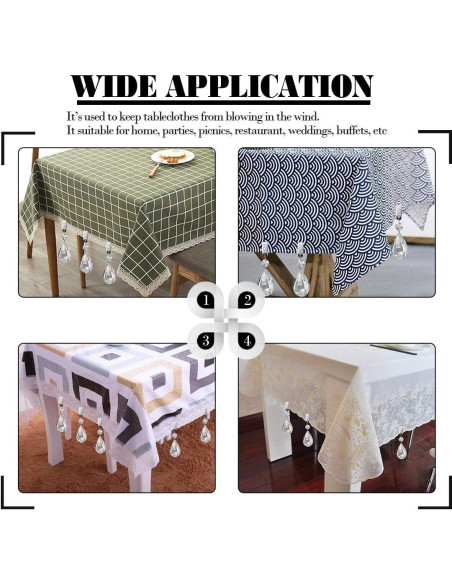 Juego de Pesas para Manteles Glarks, 10 Piezas de Cristal Lira