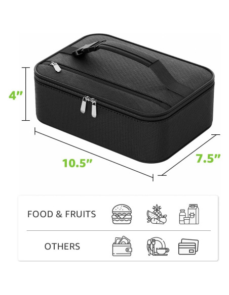 Bolsa de Almuerzo Térmica Neverwhy Negra 5L Compacta y Portátil