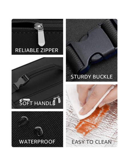 Bolsa de Almuerzo Térmica Neverwhy Negra 5L Compacta y Portátil