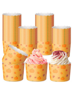 100 Tazas de Papel para Cupcakes Funnymoom Otoño Calabaza
