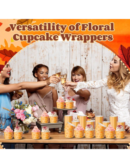 100 Tazas de Papel para Cupcakes Funnymoom Otoño Calabaza