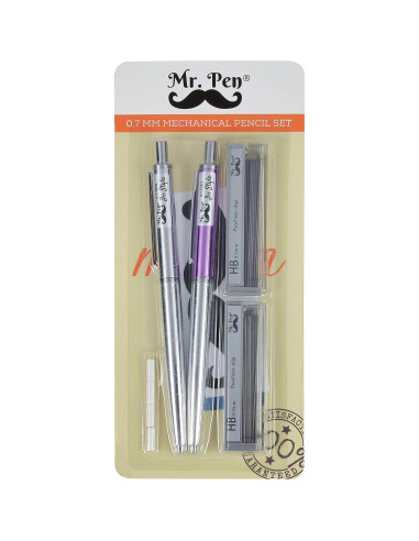 Lápiz Mecánico 0.7mm Mr. Pen - Paquete de 2 con Borradores