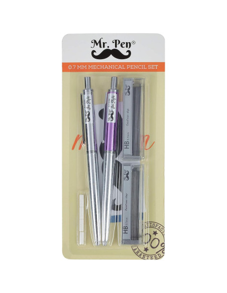Lápiz Mecánico 0.7mm Mr. Pen - Paquete de 2 con Borradores