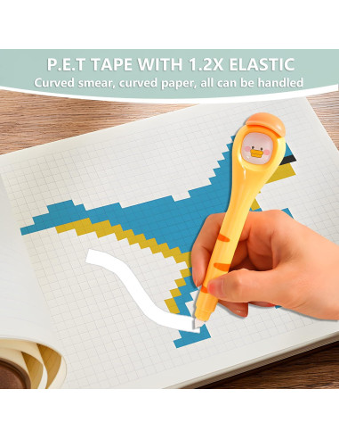 Cinta Correctora BITOSEE Blanca Kawaii 3 Piezas 1 cm x 121.9 m