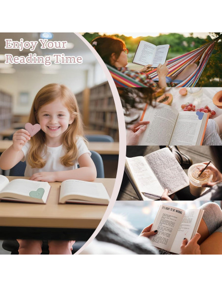 Marcador de Libros Personalizado MOTEERLLU Corazón Rosa A