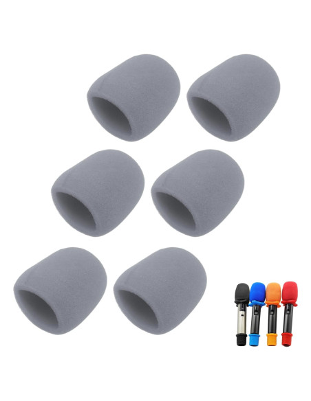 Funda de Espuma para Micrófono Soundspire 6-Pack 76x60mm Gris