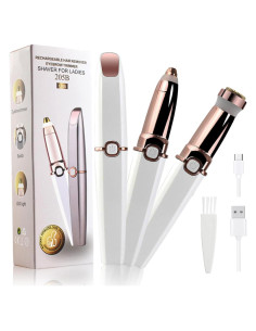Epilador Facial 2 en 1 RIYUETAN Blanco Recargable USB con LED