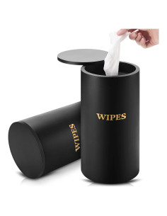 Dispensador de Toallitas Húmedas Recargable Bambú Negro