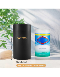 Dispensador de Toallitas Húmedas Recargable Bambú Negro 2