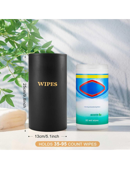 Dispensador de Toallitas Húmedas Recargable Bambú Negro