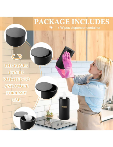 Dispensador de Toallitas Húmedas Recargable Bambú Negro