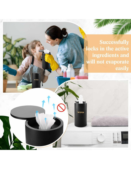 Dispensador de Toallitas Húmedas Recargable Bambú Negro