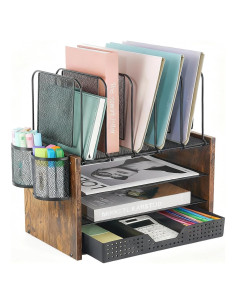 Estante Organizador de Escritorio AUPSEN 4 Niveles Madera Vintage