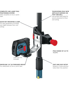 Poste Telescópico Bosch BP350 con Montaje de Lásers 1/4" 2