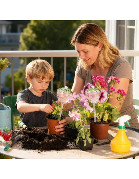 Esferas de Riego de Vidrio SunGardery 2pcs Autorriego 24.8cm