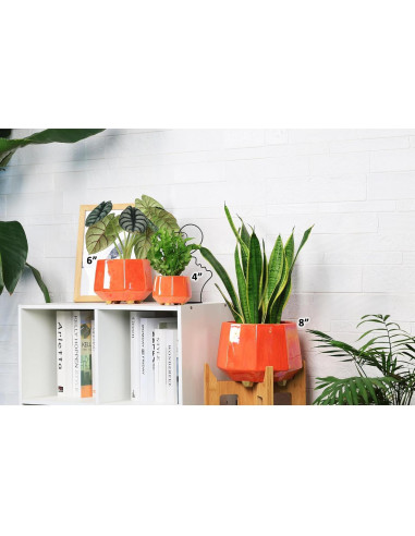 Maceta de Cerámica Durazno 10 cm - Set de 4 con Drenaje