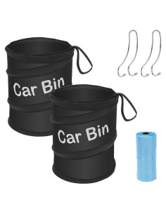 Basurero de Coche Plegable AHIER 2 Pcs con 30 Bolsas