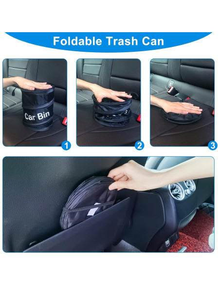 Basurero de Coche Plegable AHIER 2 Pcs con 30 Bolsas