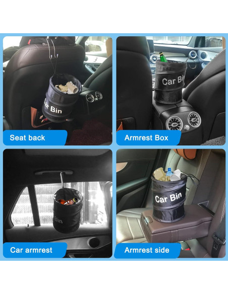 Basurero de Coche Plegable AHIER 2 Pcs con 30 Bolsas